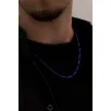 Erkek Kolye - Ince Kibar Model Erkek Çelik Kolye - 3 Mm Kalınlık - Mor Renk Erkek Kolye - Ince Kibar Model Erkek Çelik Kolye - 3 Mm Kalınlık - Mor Renk