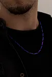 Erkek Kolye - Ince Kibar Model Erkek Çelik Kolye - 3 Mm Kalınlık - Mor Renk