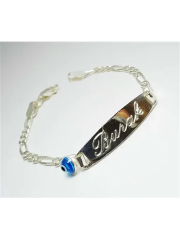 İsim Yazılı Gümüş Çocuk Bebek Künyesi Bebek Bilekliği