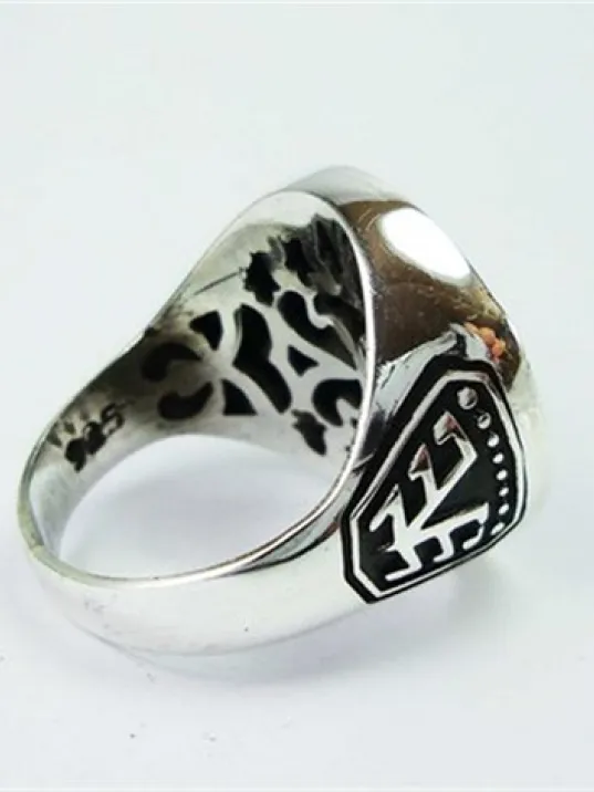 Hz. Süleyman Mührü Büyük Boy Gümüş Erkek Yüzüğü