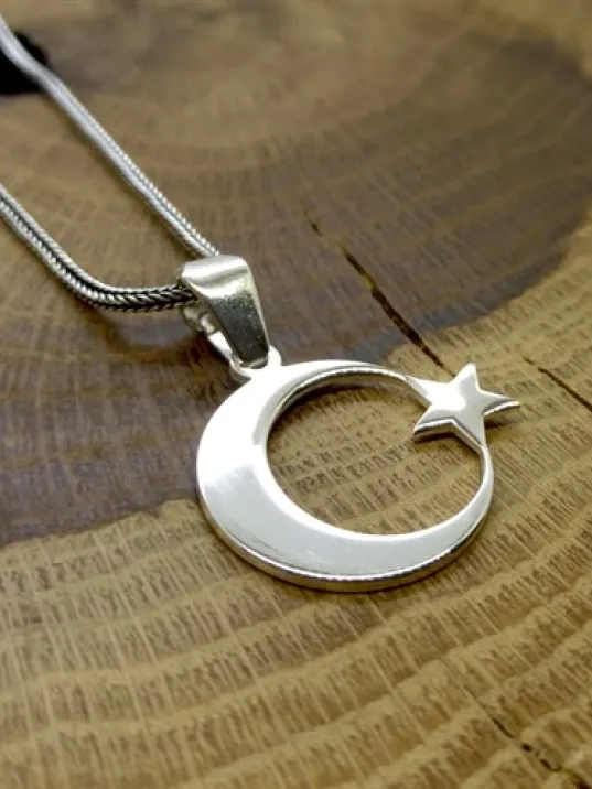 Ay Yıldız Model Erkek Gümüş Kolye Zincir GKLAYYILDIZ-GMS Ay Yıldız Model Erkek Gümüş Kolye Zincir GKLAYYILDIZ-GMS