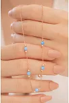 Opal Taşlı Rose Altın Kaplama Kadın Gümüş Kolye
