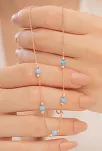Opal Taşlı Rose Altın Kaplama Kadın Gümüş Kolye