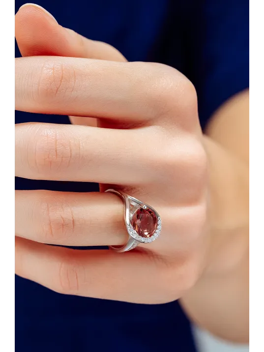 Kadın Gümüş Yüzük - Zultanit Taşlı Grek Desenli Yuvarlak Model Yüzük