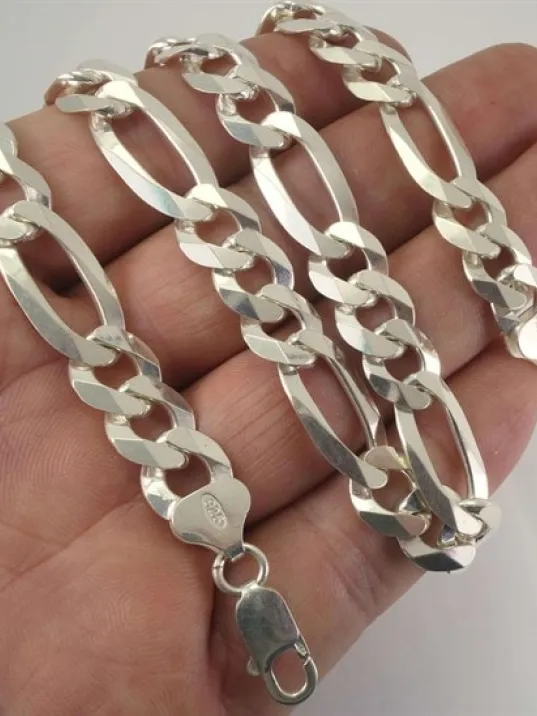 Erkek Figaro Kolye Zincir Devasa Kalın 11mm İtalyan Malı Mükemmel Kalite Erkek Figaro Kolye Zincir Devasa Kalın 11mm İtalyan Malı Mükemmel Kalite