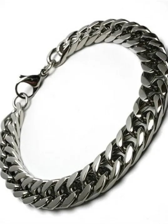 Çelik Gurmet Erkek Zincir Kolye Bileklik Set Özel Sık Örüm