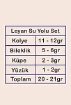 Leyan Bayan Yakut Taşlı Gümüş Su Yolu Set - Kolye, Bileklik, Küpe, Yüzük