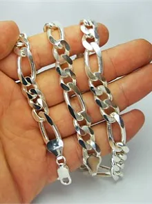 FİGARO ERKEK GÜMÜŞ KOLYE ZİNCİR DEVASA KALIN MODEL 10,2mm
