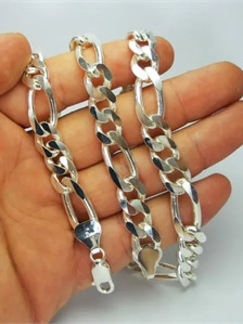 FİGARO ERKEK GÜMÜŞ KOLYE ZİNCİR DEVASA KALIN MODEL 10,2mm