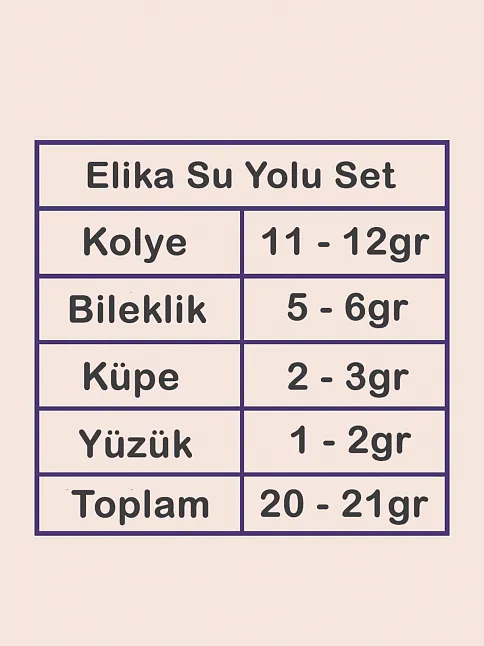 Elika Bayan Zirkon Taşlı Gümüş Su Yolu Set - Kolye, Bileklik, Küpe, Yüzük