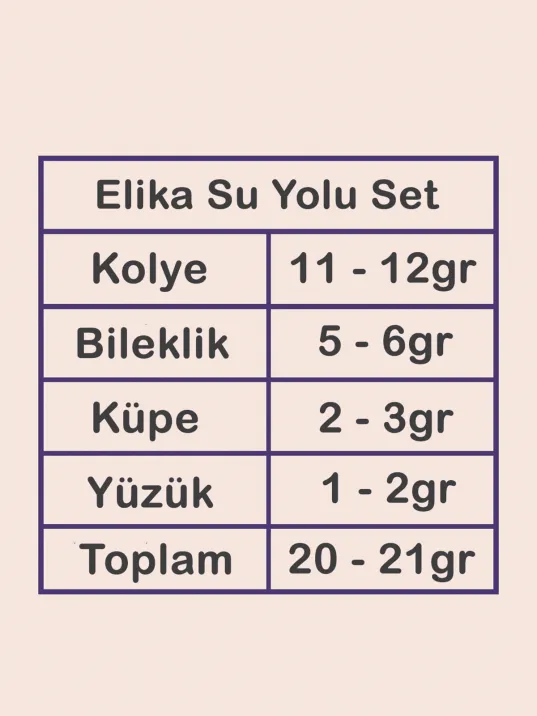 Elika Bayan Zirkon Taşlı Gümüş Su Yolu Set - Kolye, Bileklik, Küpe, Yüzük