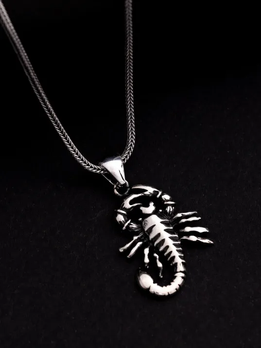 Erkek Gümüş Kolye - Akrep Figürlü Gümüş Model 2 Erkek Kolye