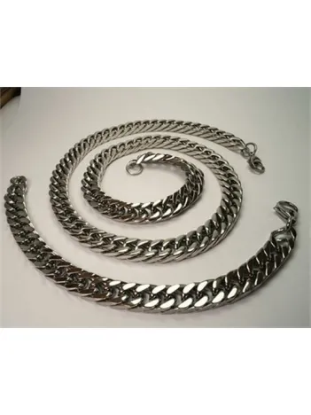 Çelik Gurmet Erkek Zincir Kolye Bileklik Set Özel Sık Örüm