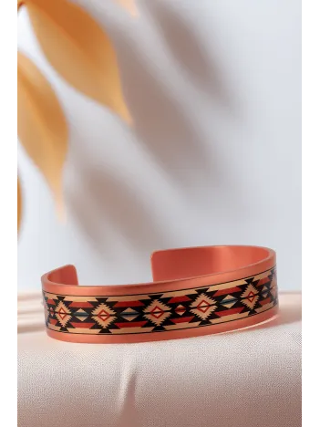 Kadın Bakır Bileklik - Daria Model Özel Baskı Metal Kutu Ve Kuvars Taşı