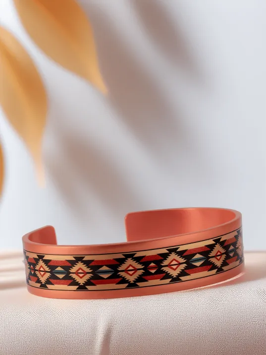 Kadın Bakır Bileklik - Daria Model Özel Baskı Metal Kutu Ve Kuvars Taşı