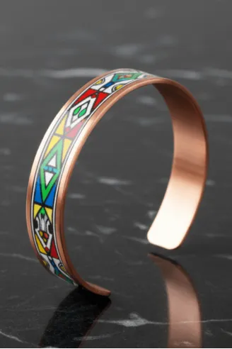 Kadın Bakır Bileklik Yüzük Set - Elena Model Özel Baskı Metal Kutu Ve Kuvars Taşı