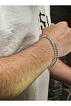 Erkek Gümüş Bileklik - Kalın Yassı Snake Parlak Model Erkek Künye