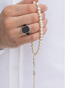 Gümüş Tespih Düz Küre Orta Boy 21gr