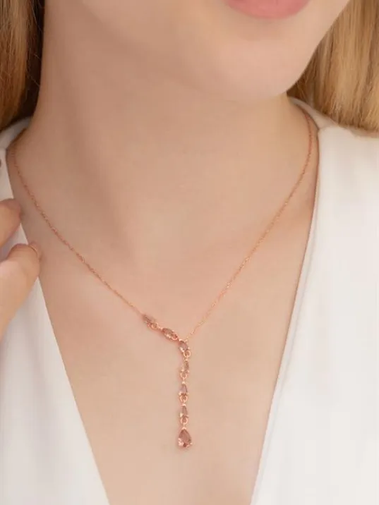 Zultanit Taşlı Rose Damla Model Kadın Gümüş Kolye GKLZLTNTDML-ROS Zultanit Taşlı Rose Damla Model Kadın Gümüş Kolye GKLZLTNTDML-ROS