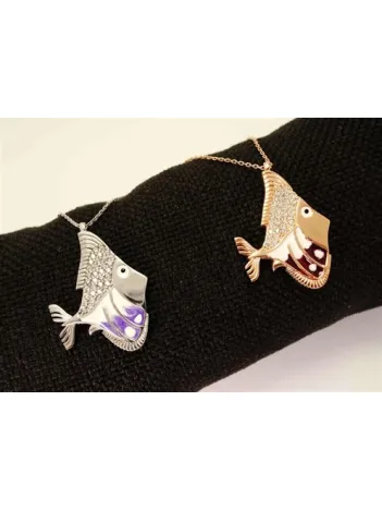 Balık Burcu Bayan Gümüş Kolye Harika Tasarım
