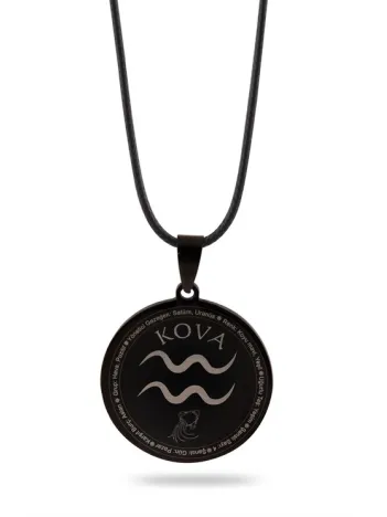 Kova Burcu Kolyesi Kadın Erkek Çelik Deri Kolye CKLKOVABURC-SYH