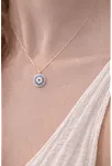 Kadın Kolye Yüzük Set - Rose Kaplama Nazar Boncuğu Motifli Kadın Set