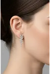 Kadın Gümüş Küpe - 925 Ayar Zirkon Taşlı Alisa Model Gümüş Kadın Küpe