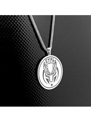 Börü Modeli Kurt Desen Türk Yazılı Erkek Gümüş Kolye Zincir Börü Modeli Kurt Desen Türk Yazılı Erkek Gümüş Kolye Zincir