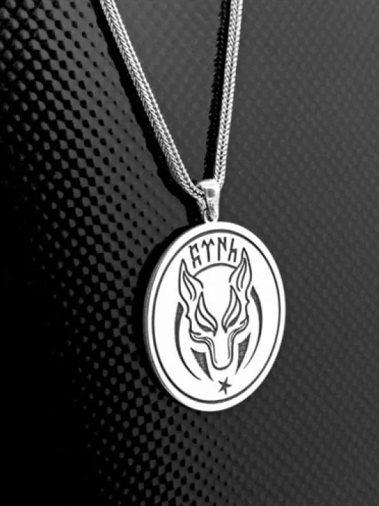 Börü Modeli Kurt Desen Türk Yazılı Erkek Gümüş Kolye Zincir Börü Modeli Kurt Desen Türk Yazılı Erkek Gümüş Kolye Zincir