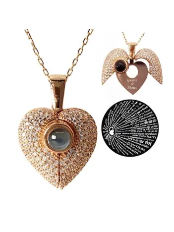 Gizli İsimli 100 Dilde Seni Seviyorum Bayan Gümüş Kolye