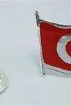 Türk Bayrağı Mineli Gümüş Rozet