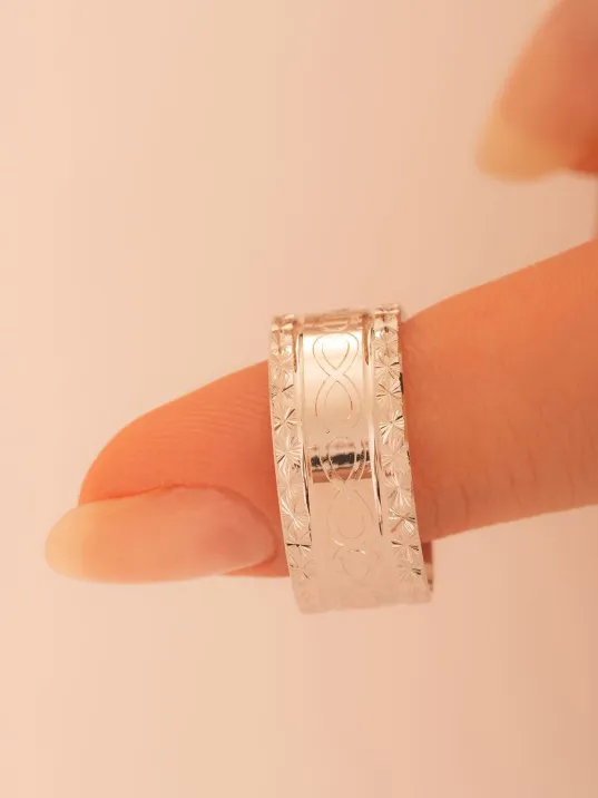 Alesia Tek Gümüş Alyans Yüzük Söz Nişan Yüzükleri Özel Ahşap Kutulu