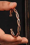Copper Knit Bakır Kelepçe Bilezik Erkek Kadın Doğal Taşlar ve Metal Kutulu