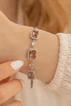 Kadın Bileklik-Kare Model Zultanit Taşlı Kadın Gümüş Bileklik