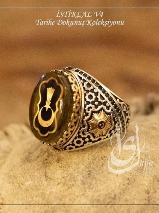İslam Usta Tasarımı İstiklal Model 4 Gümüş Erkek Yüzük