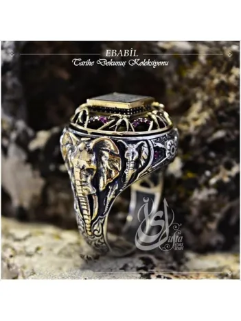 İslam Usta Tasarımı Ebabil Gümüş Erkek Yüzük