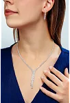 Kadın Bijuteri Kolye Küpe Set - Clara Model Zirkon Taşlı Zarif Su Yolu Set