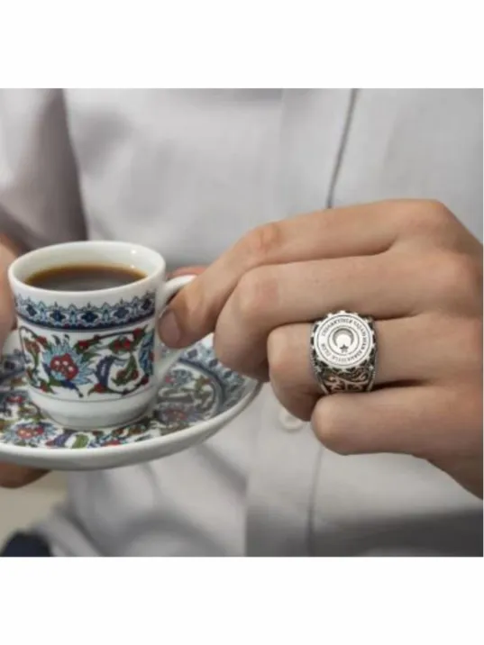 Erkek Gümüş Yüzük - Ay Yıldız İşlemeli 925 Ayar Gümüş Erkek Yüzük Erkek Gümüş Yüzük - Ay Yıldız İşlemeli 925 Ayar Gümüş Erkek Yüzük