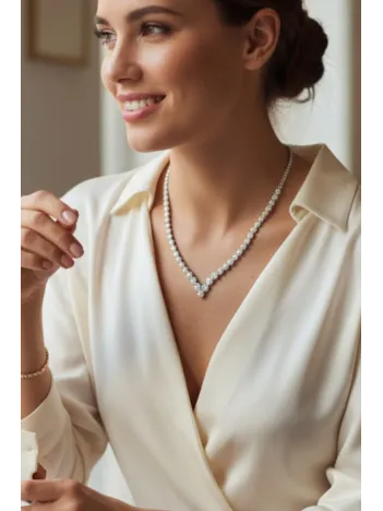 Kadın Gümüş Kolye - Ahsen Gümüş Su Yolu Kadın Kolye