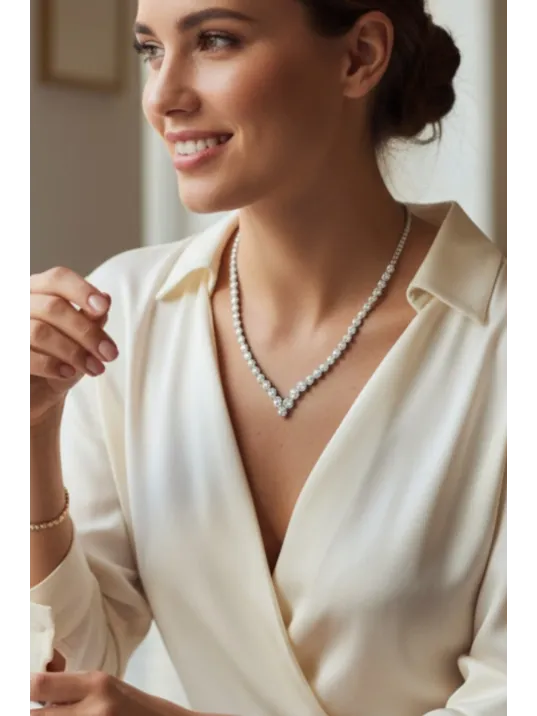 Kadın Gümüş Kolye - Ahsen Gümüş Su Yolu Kadın Kolye