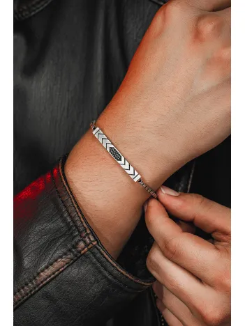 Erkek Gümüş Bileklik - Küp Zincirli Omega Model 1 Gümüş Bileklik