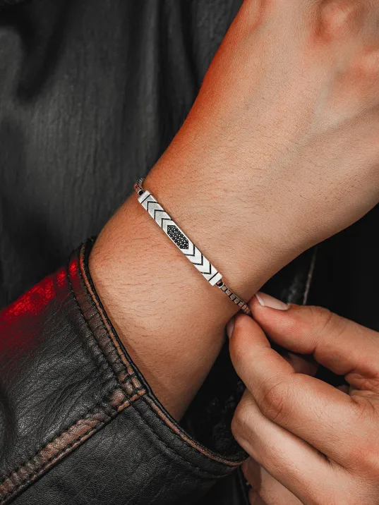 Erkek Gümüş Bileklik - Küp Zincirli Omega Model 1 Gümüş Bileklik