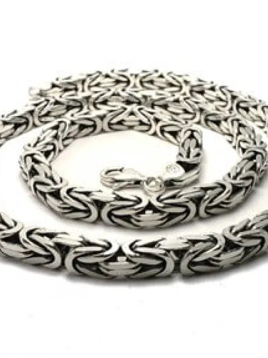 Gümüş Kral Erkek Kolye Zincir 6mm Kalın Model