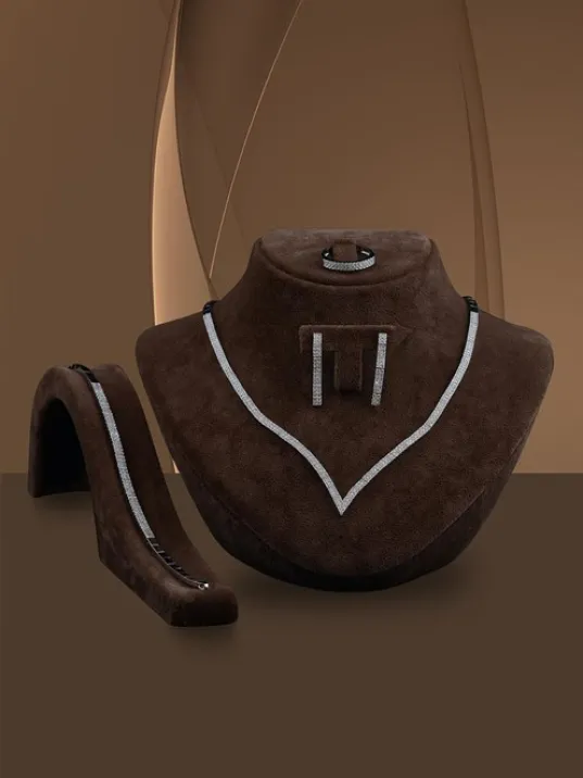 Eftalya Bayan Gümüş Su Yolu Set - Kolye, Bileklik, Küpe, Yüzük