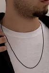 Erkek Çelik Kolye - Snake Yılan Sarp Siyah Erkek Çelik Kolye Zincir Yuvarlak Model