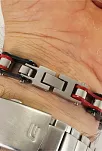 Bisiklet Motosiklet Zinciri Erkek Bayan Çelik Bileklik Vişne Siyah
