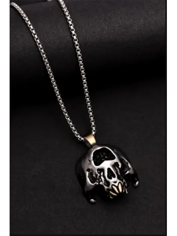 Erkek Kolye - Yaratık Kuru Kafa Model Erkek Çelik Kolye - 316 L Paslanmaz Çelik Kolye Erkek Kolye - Yaratık Kuru Kafa Model Erkek Çelik Kolye - 316 L Paslanmaz Çelik Kolye