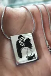 Lazer Fotoğraf Kazımalı Unisex Çelik Kolye
