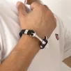 Erkek Çelik Çekiç Keser Figürlü Deri Bileklik Erkek Çelik Çekiç Keser Figürlü Deri Bileklik