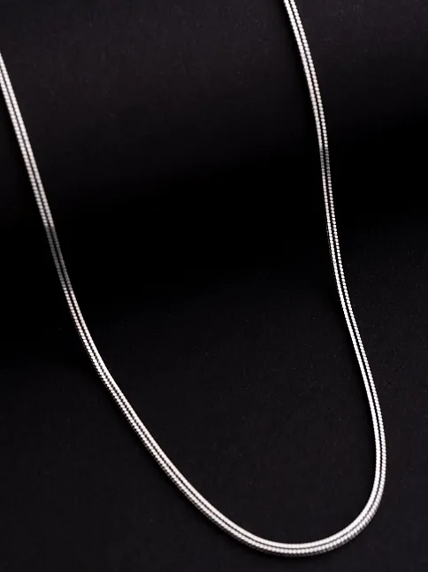 Erkek Gümüş Kolye - 2 mm Kare Singapur Zincir Gümüş Kolye